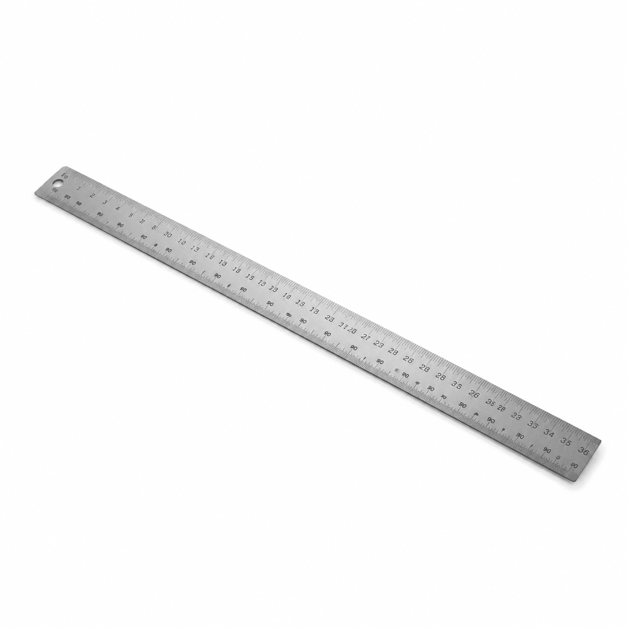 36 Inch Stainless Steel Metal Ruler with Non-Slip Rubber Backing and ...