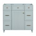 thumbnail image 1 of 36 Inch Storage Bathroom Vanity with Soft Closing Door and Drawers, Modern Freestanding Bathroom Cabinet with Solid Wood Frame, Dressing Cabinet for Bathroom, Cabinet Only, Green, 1 of 6