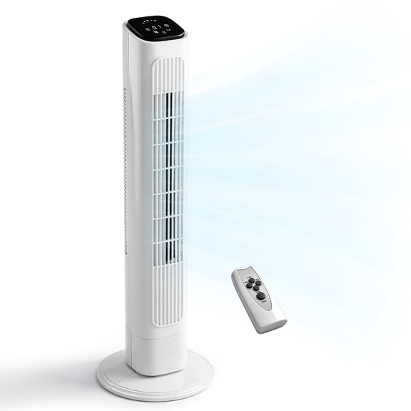 36 Inch Tower Fan, 110V 45W Quiet Cooling Column Fan With Copper Motor, Touch & Remote Control, 3 Speeds 3 Modes, 9H Timer, Wide Oscillating Standing Fan For Bedroom Office Home