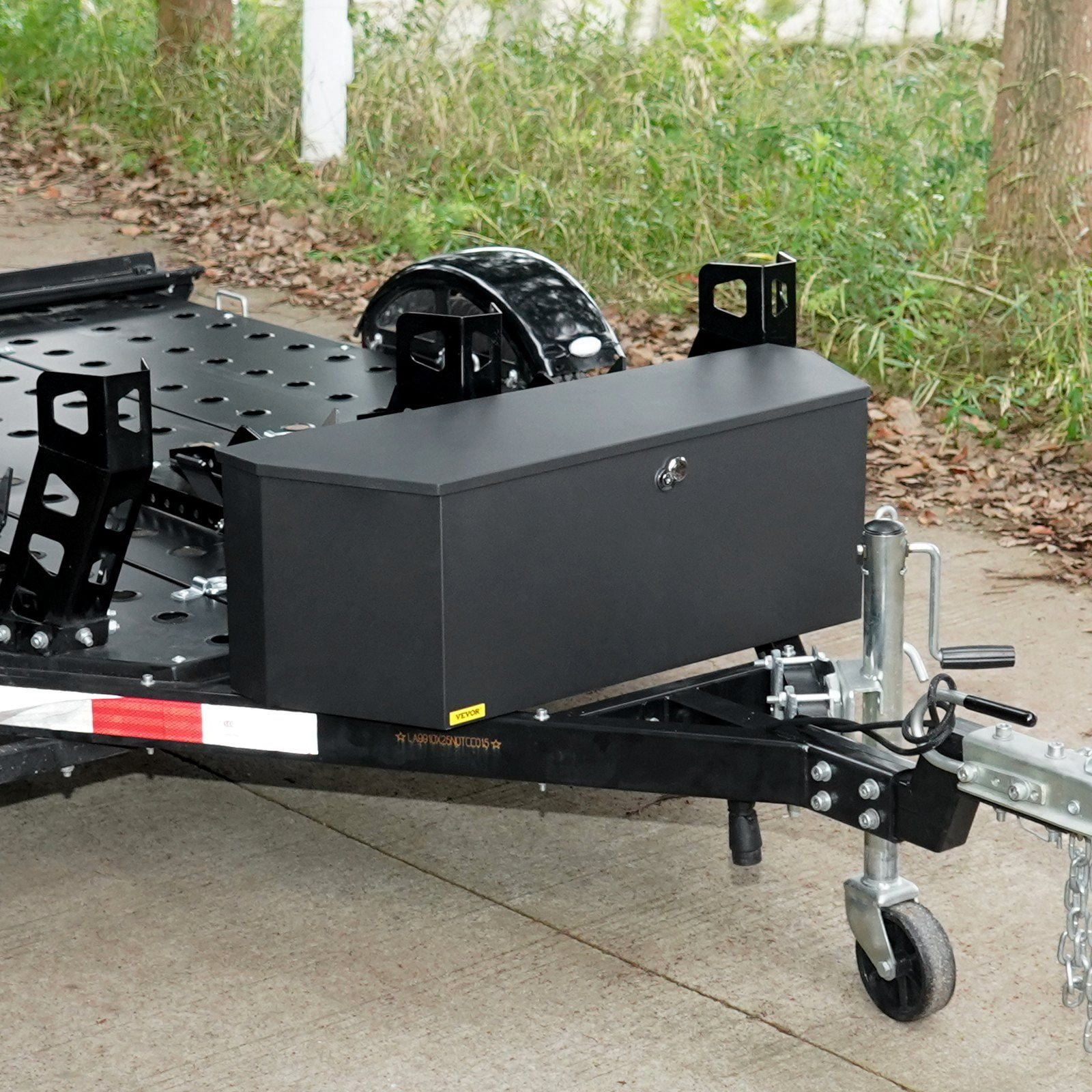 36 Inch Trailer Tongue Tool Box, Carbon Steel Locking Storage Chest for Heavy Duty Utility Trailers, Pickup Truck Beds, RV Travel
