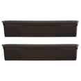thumbnail image 1 of 36 Inch Rectangular Indoor Outdoor Medallion Hanging Windowsill Garden Box Planter, Black (2 Pack), 1 of 6
