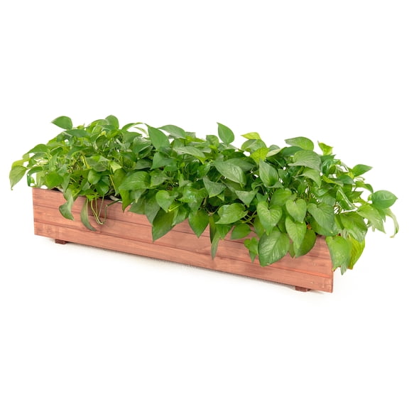 Costway 36 Inch Wooden Flower Planter Box Garden Yard Decorative Window Box Rectangular