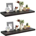 36 Inches Wall Mounted Floating Shelves Set of 2,Espresso Wall Display