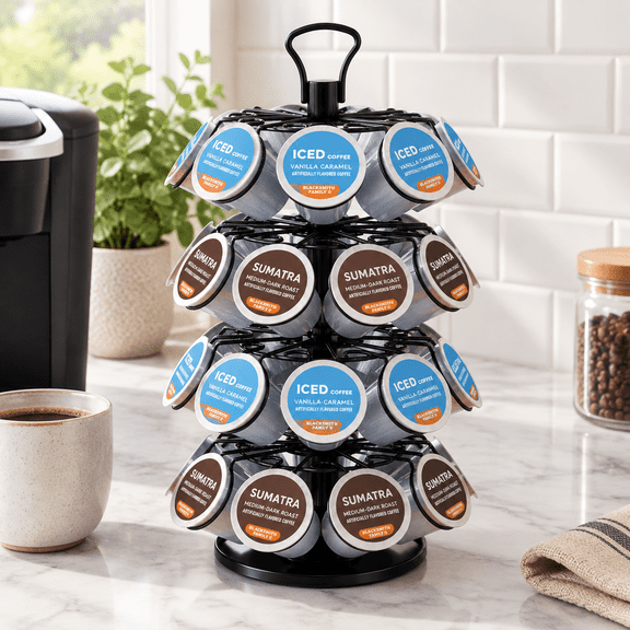36 K Cup Pod Carousel Easy Assembly 4-Tier Metal Coffee Pod Holder
