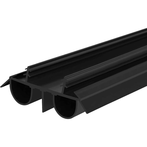 Randall Manufacturing Kerf Slide-in Double Bulb Weather Stripping for Doors, Draft Stopper Seal, Fills Gaps up to 1/2, 3 ft Long, Black