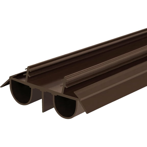 Randall Manufacturing Kerf Slide-in Double Bulb Weather Stripping for Doors, Draft Stopper Seal, Fills Gaps up to 1/2 in, 3 ft Long, Brown