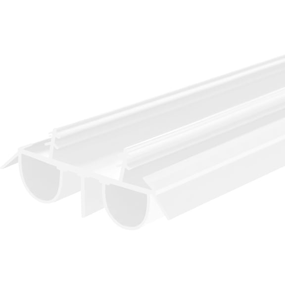 Randall Manufacturing Kerf Slide-in Double Bulb Weather Stripping for Doors, Draft Stopper Seal, Fills Gaps up to 1/2 in, 3 ft Long, White