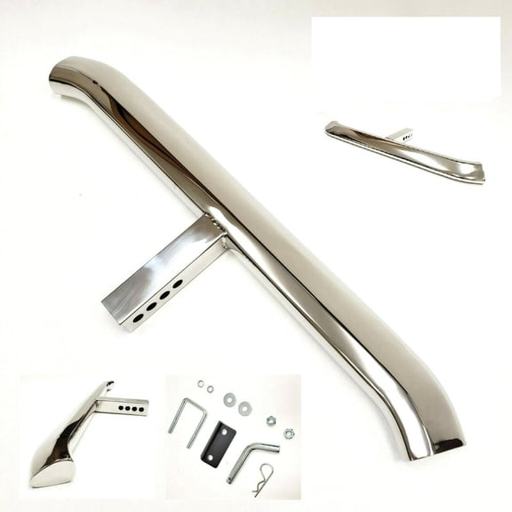 36" L Towing Hitch Step Bar 2" Receiver Chrome Slant Universal Truck Trailer Rear Bumper Guard