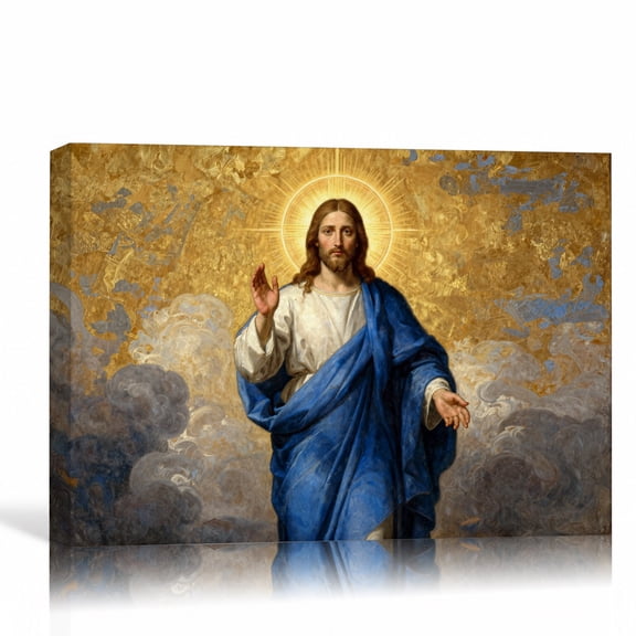 36"L x 24"W Jesus Portrait Large Religious Canvas Wall Art, Extra Large Christian Faith Inspired Artwork for Home, Church and Worship Spaces