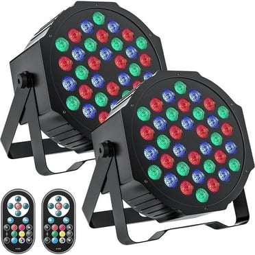 36 LED Dj Par Lights with Sound Activated Remote Control & DMX Control, for Wedding Club Christmas Party - 2 Pack