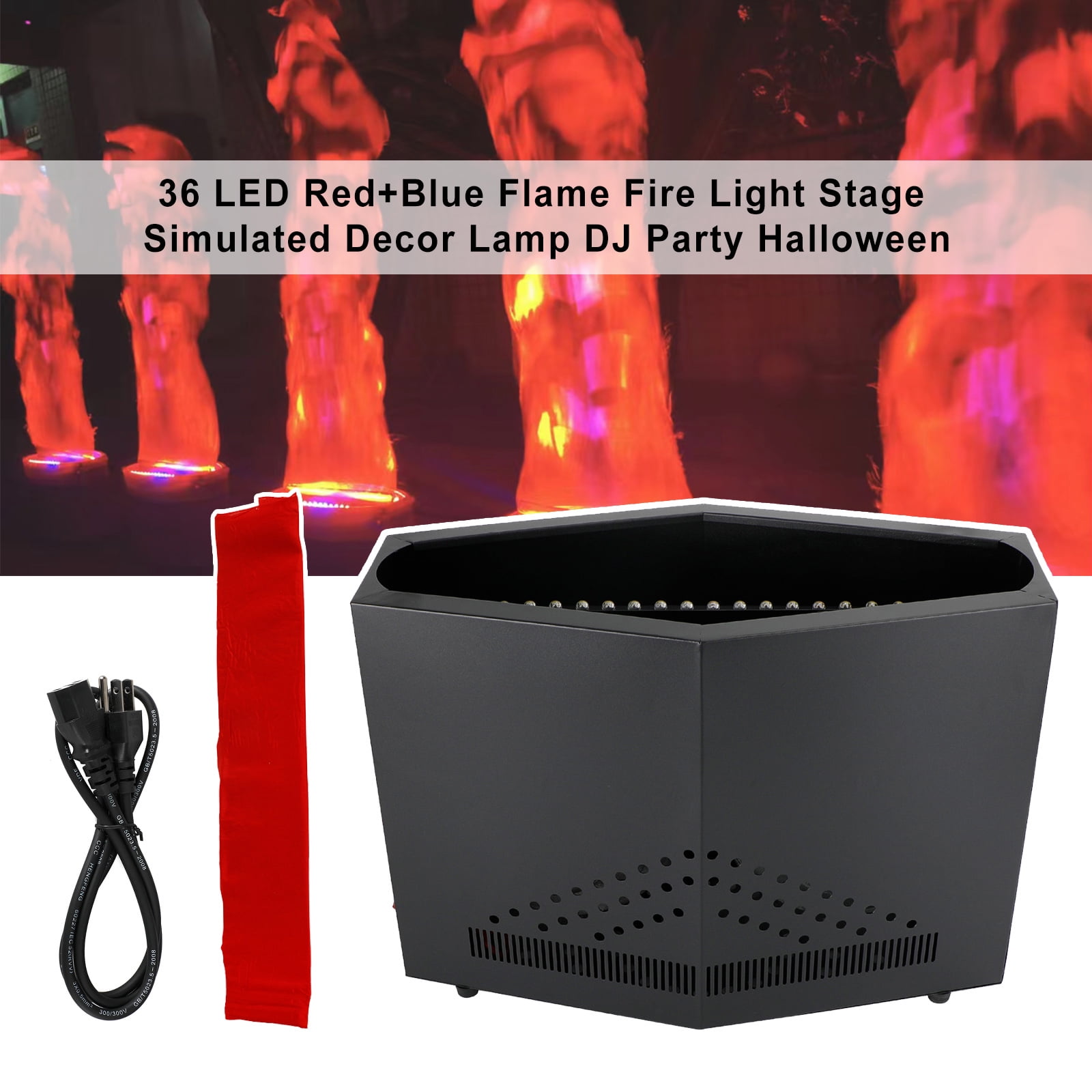 36 LED Red+Blue Flame Fire Light Stage Simulated Decor Lamp DJ Party ...