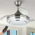 thumbnail image 1 of 36'' LED Retractable Blades Ceiling Fan with Remote Control and Light Kit, 6-Speed Ceiling Fan with Reversile Blades, 1 of 11