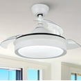 thumbnail image 1 of 36'' LED Retractable Blades Ceiling Fan with Remote Control and Light Kit Included, 1 of 7