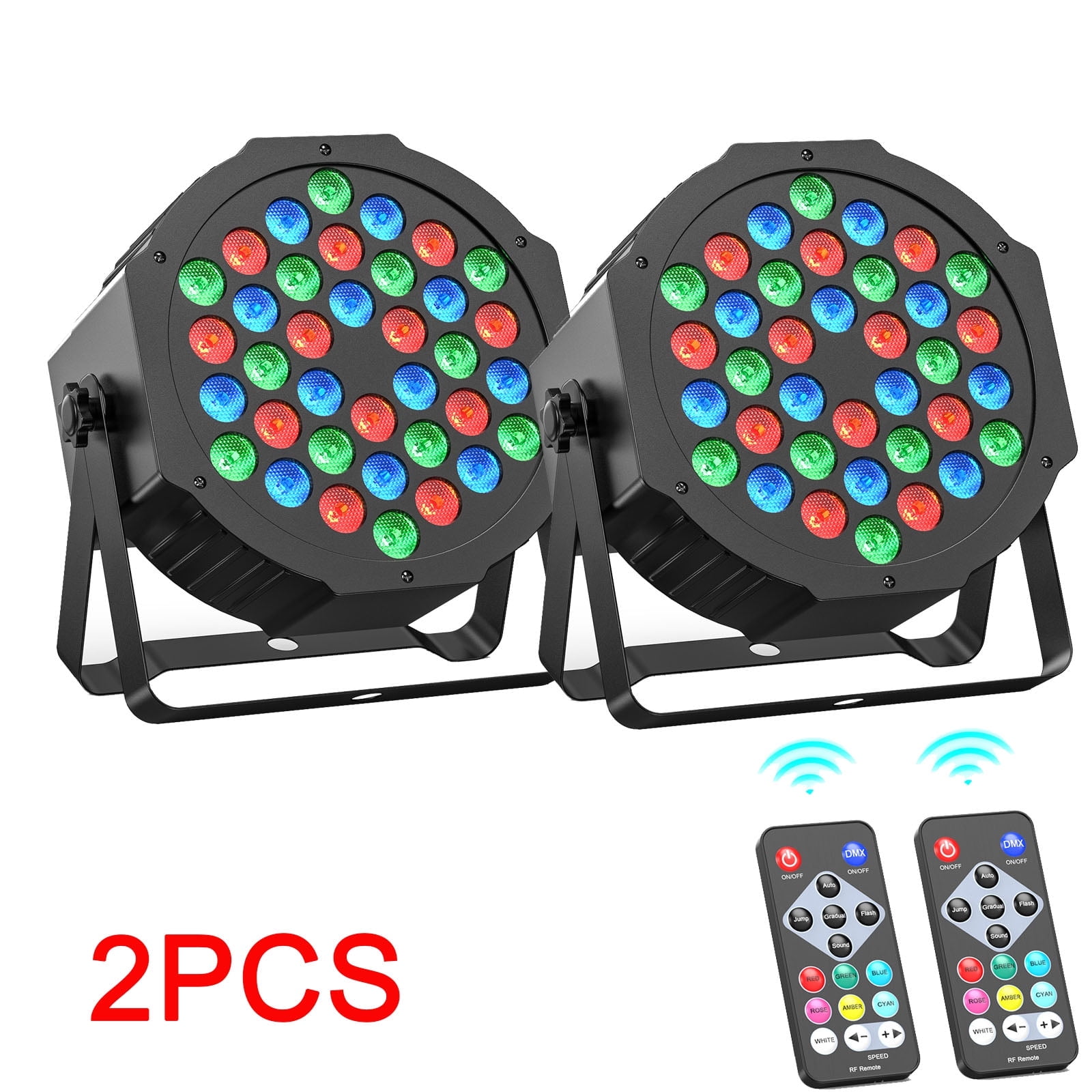Black Metal RGB LED Stage Lights with Remote Control