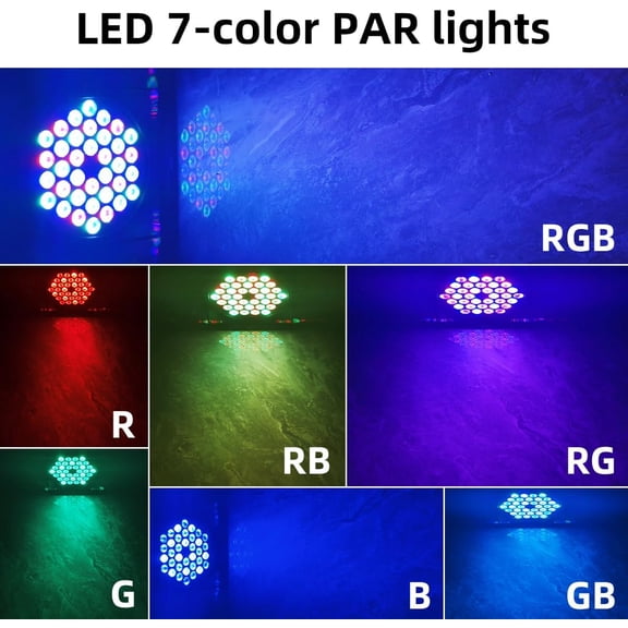36 LEDs RGB Sound Activated Par Light with Remote DMX Control Uplights for Wedding Party DJ Events Music Dance Church Stage Lighting -3 Pack-DJ - Disco Lights