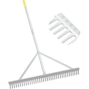 36 Landscape Rake Aluminum Rake with 69 Lightweight Handle for Lawn Lake Beach