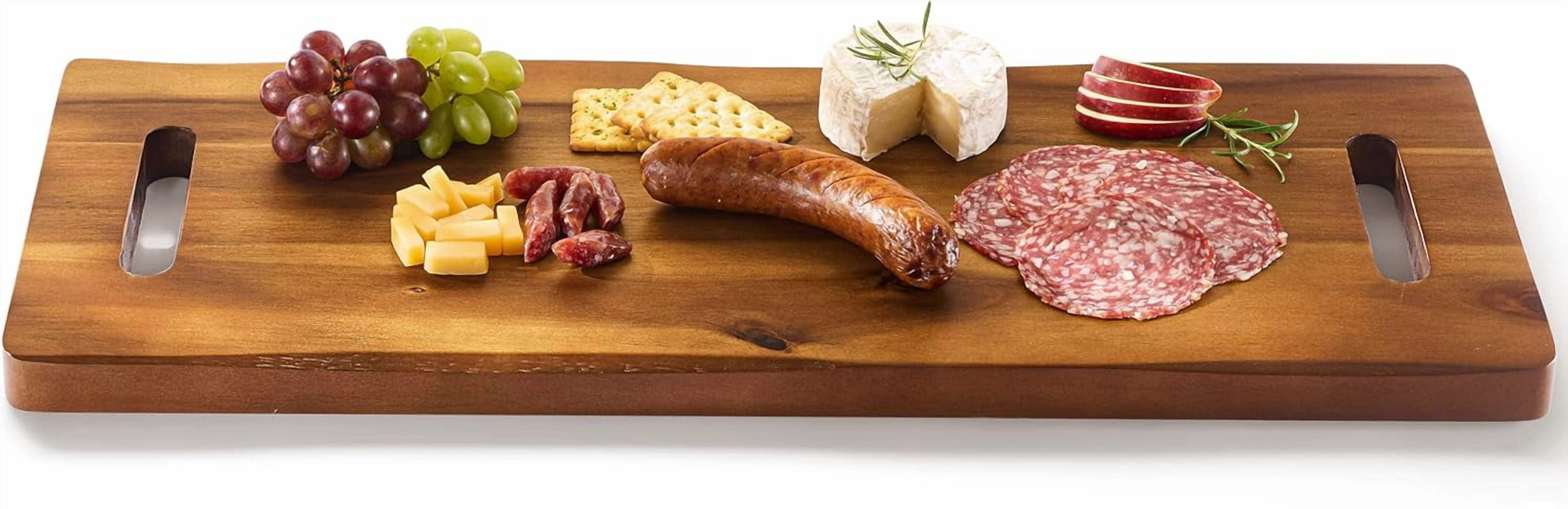 36" Large Acacia Wood Charcuterie Board with Handles - Extra Long ...