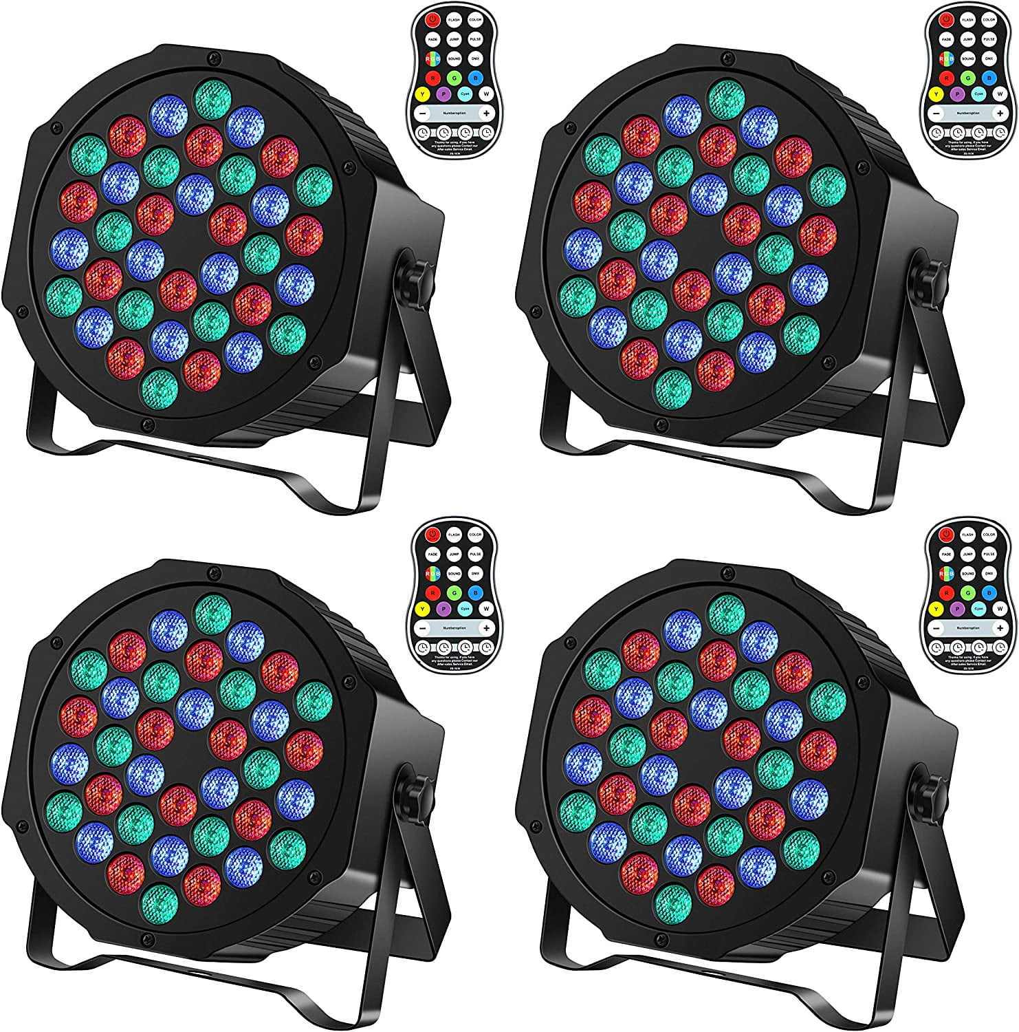 36 Led Par Lights,RGB DJ Lights with Remote Control and DMX,Sound