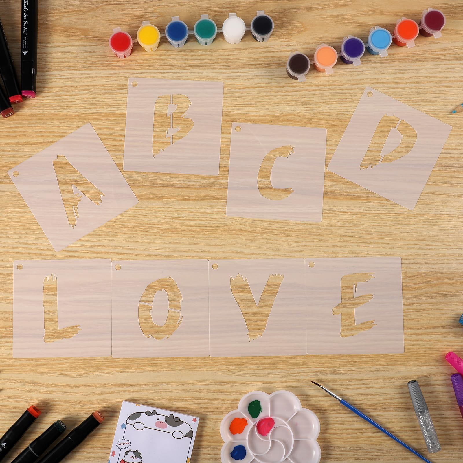 36 Letter Stencils, Reusable Alphabet and Number Stencils, 11 Inch ...