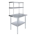 thumbnail image 1 of 36" Long x 30" Deep" Stainless Steel Work Table With 18" Wide Double Tier Overshelf | Metal Kitchen Prep Table & Shelving Combo, 1 of 9