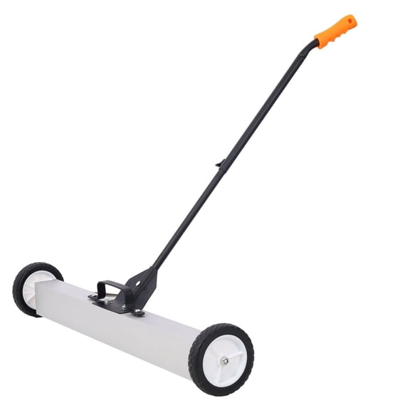 36" Magnetic Sweeper, Rolling Pick Up Tool for Metal, Heavy Duty Garage Floor Cleaner with Quick Release, 30lb Capacity, Adjustable Handle