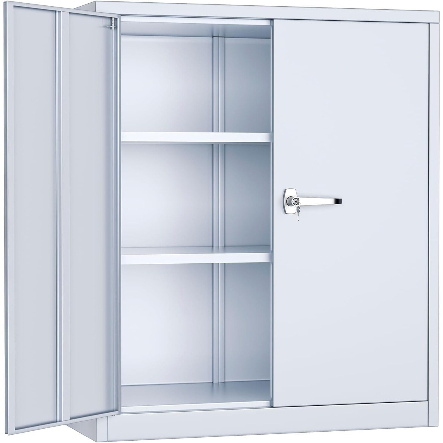 Cemon Grey 36" Steel Lockable Office Cabinet with Adjustable Shelving