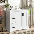thumbnail image 1 of 36" Modern Bathroom Vanity with Ceramic Sink, Soft-Close Doors & Drawers, Adjustable Shelf, Storage Cabinet for Bathroom Organization,White, 1 of 11