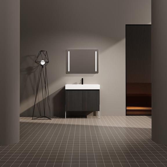 36" Modern, Plywood Cabinet - Soft Closed Doors - Bathroom Use - Upscale Look