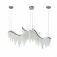 thumbnail image 1 of 36" Modern Wave LED Crystal Chandelier Pendant Light, Adjustable Color Temp 3000K-6000K, Height Adjustable Ceiling Fixture for Living Room & Luxury Spaces, 1 of 9