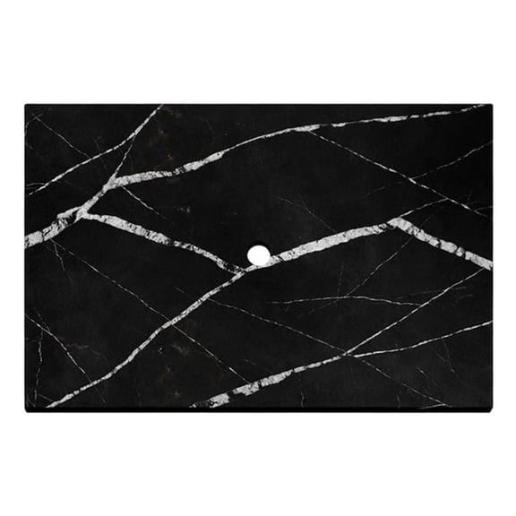 36" Morden Solid Surface Minimalist Thin Vanity Countertop - Marble Black