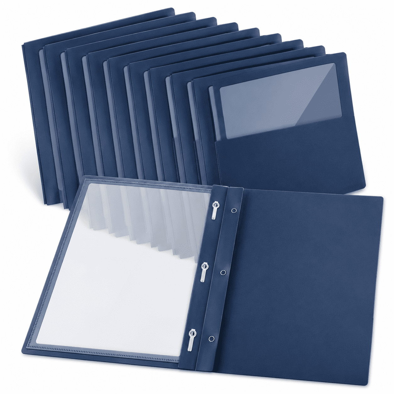 Cover Paper Slides 36 Navy Blue 3-Prong Presentation Report Covers for Document ...