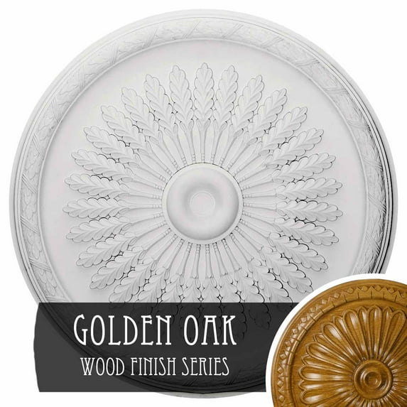36"OD x 1 1/2"P Juniper Ceiling Medallion (Fits Canopies up to 7"), Hand-Painted Golden Oak