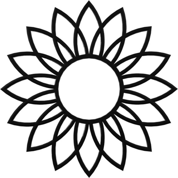 36"OD x 12 1/2"ID x 1"P Daisy Architectural Grade PVC Pierced Ceiling Medallion, Black