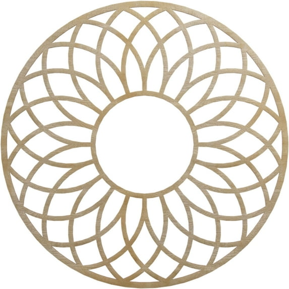 36"OD x 12 1/4"ID x 1/4"T Cannes Wood Fretwork Pierced Ceiling Medallion, Hickory