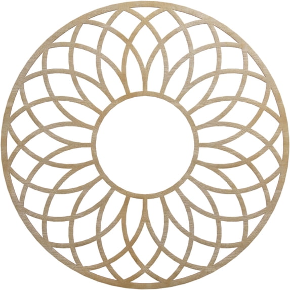 36"OD x 12 1/4"ID x 3/8"T Cannes Wood Fretwork Pierced Ceiling Medallion, Hickory