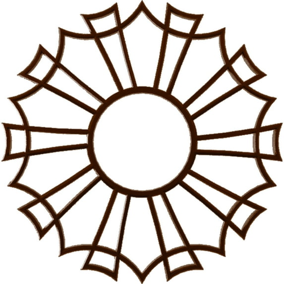 36"OD x 12 5/8"ID x 1"P Augustus Architectural Grade PVC Pierced Ceiling Medallion, Copper