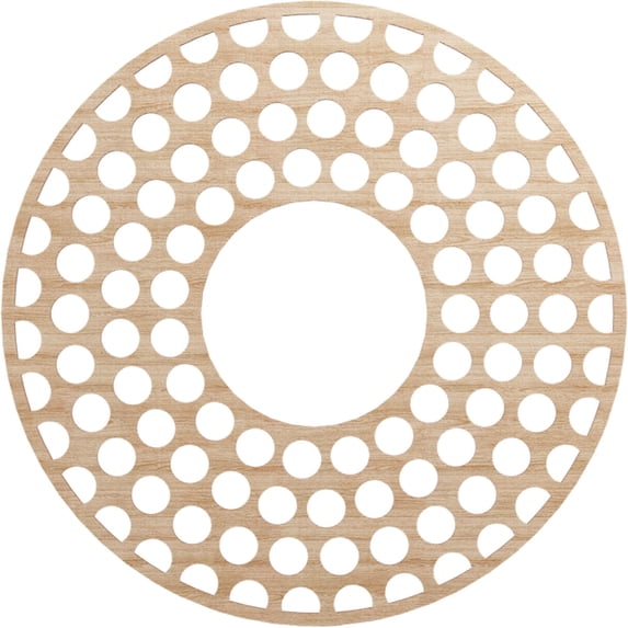 36"OD x 13 1/8"ID x 1/4"T Fink Wood Fretwork Pierced Ceiling Medallion, Alder