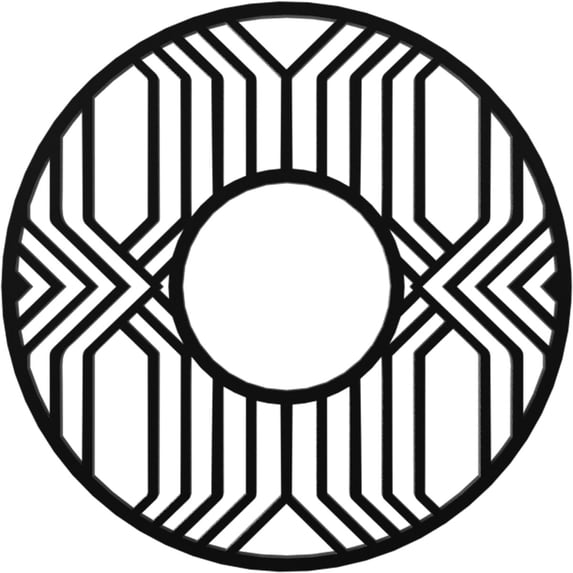 36"OD x 13 1/8"ID x 1"P Empire Architectural Grade PVC Pierced Ceiling Medallion, Black