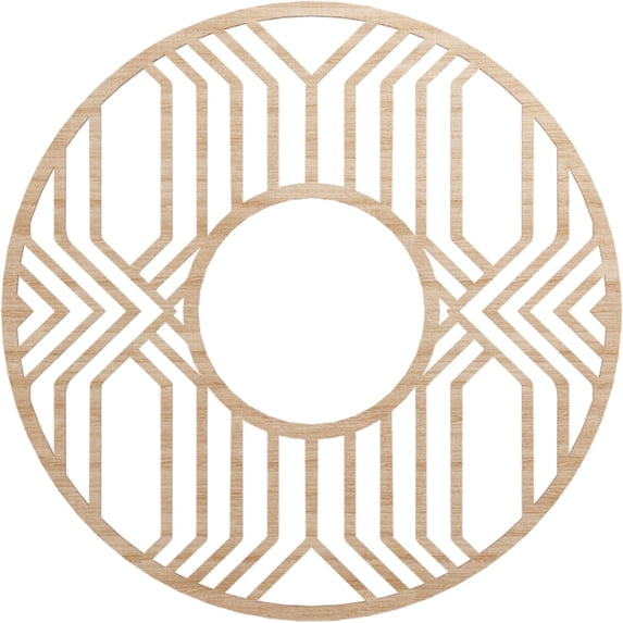 36"OD x 13 1/8"ID x 3/8"T Empire Wood Fretwork Pierced Ceiling Medallion, Alder
