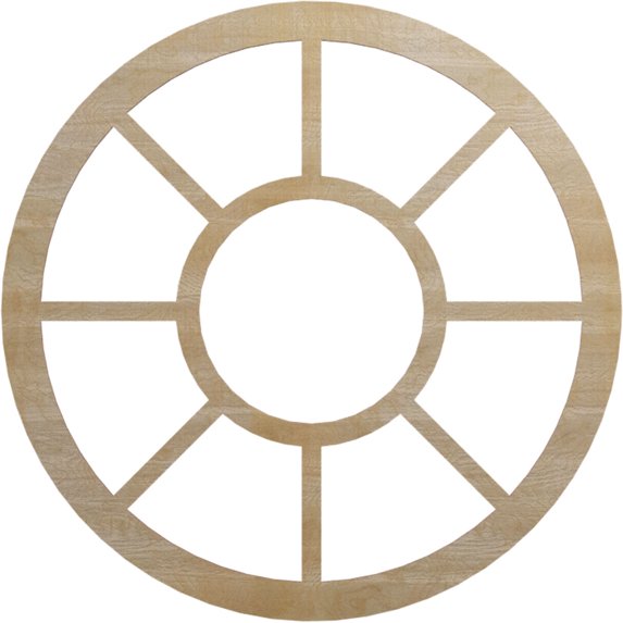 36"OD x 13 1/8"ID x 3/8"T Grace Wood Fretwork Pierced Ceiling Medallion, Hickory