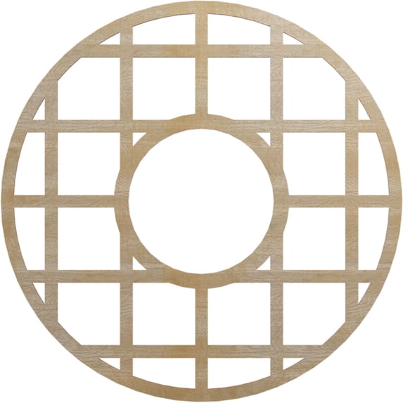 36"OD x 13 1/8"ID x 3/8"T O'Neal Wood Fretwork Pierced Ceiling Medallion, Birch