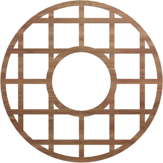 36"OD x 13 1/8"ID x 3/8"T O'Neal Wood Fretwork Pierced Ceiling Medallion, Walnut