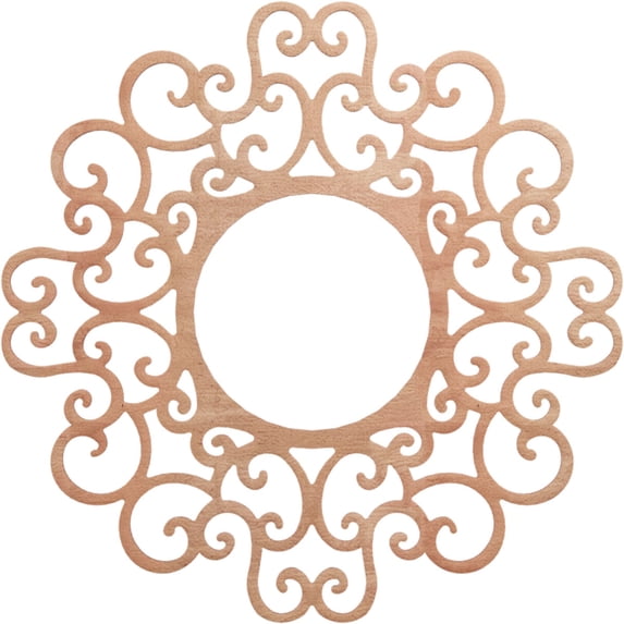 36"OD x 13 3/4"ID x 3/8"T Reims Wood Fretwork Pierced Ceiling Medallion, Cherry