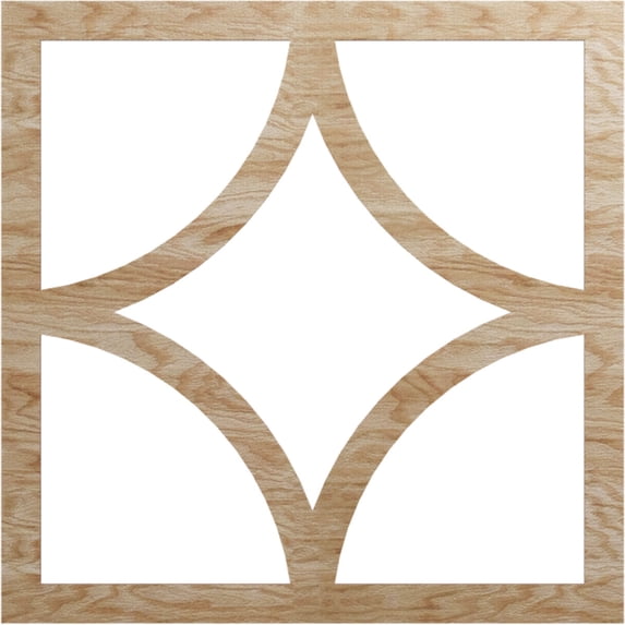 36"OD x 23"ID x 1/4"T Statesman Wood Fretwork Pierced Ceiling Medallion, Red Oak