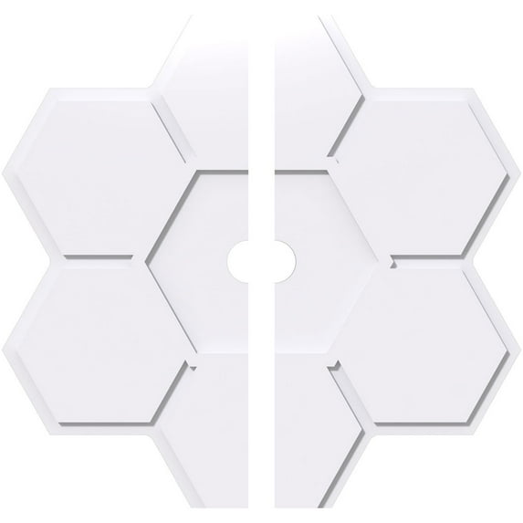 36"OD x 3"ID x 12 1/2"C x 1"P Daisy Architectural Grade PVC Contemporary Ceiling Medallion, Two Piece