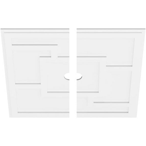 36"OD x 3"ID x 12 1/2"C x 1"P Knox Architectural Grade PVC Contemporary Ceiling Medallion, Two Piece