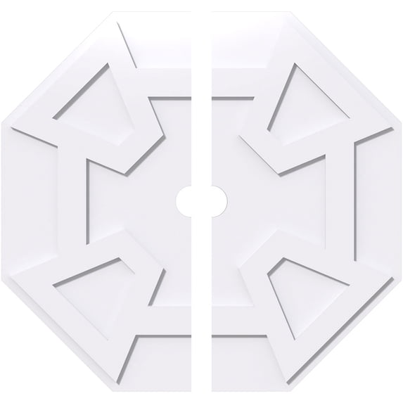 36"OD x 3"ID x 12 1/2"C x 1"P Logan Architectural Grade PVC Contemporary Ceiling Medallion, Two Piece