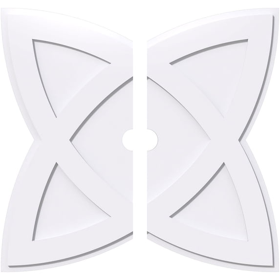 36"OD x 3"ID x 13 1/2"C x 1"P Cosmo Architectural Grade PVC Contemporary Ceiling Medallion, Two Piece