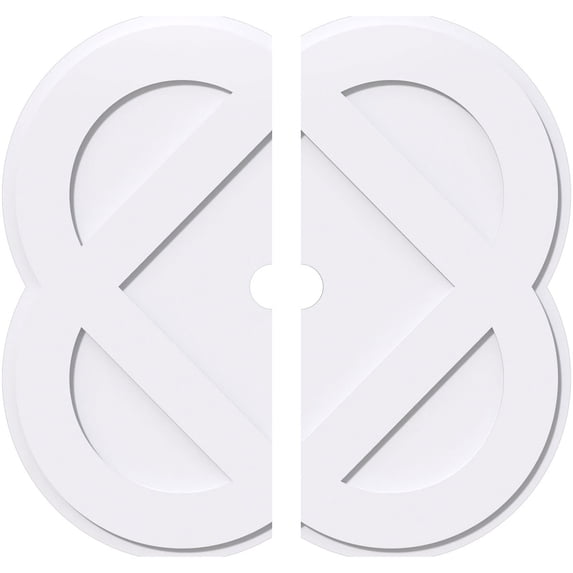 36"OD x 3"ID x 14 1/4"C x 1"P Charlotte Architectural Grade PVC Contemporary Ceiling Medallion, Two Piece