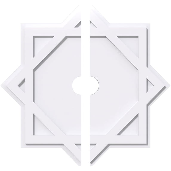36"OD x 4"ID x 20"C x 1"P Axel Architectural Grade PVC Contemporary Ceiling Medallion, Two Piece